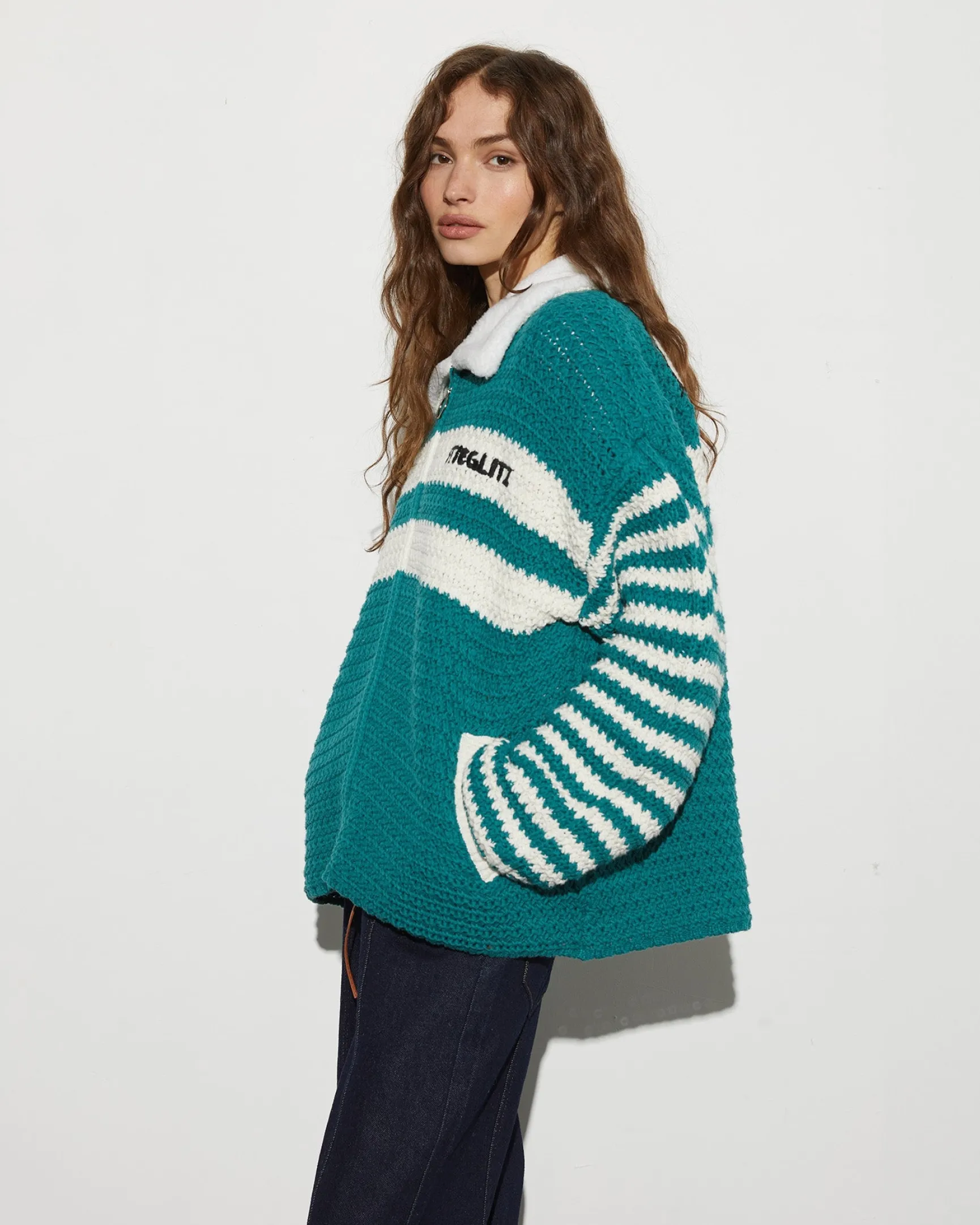 Kayden Crochet Jacket | Green
