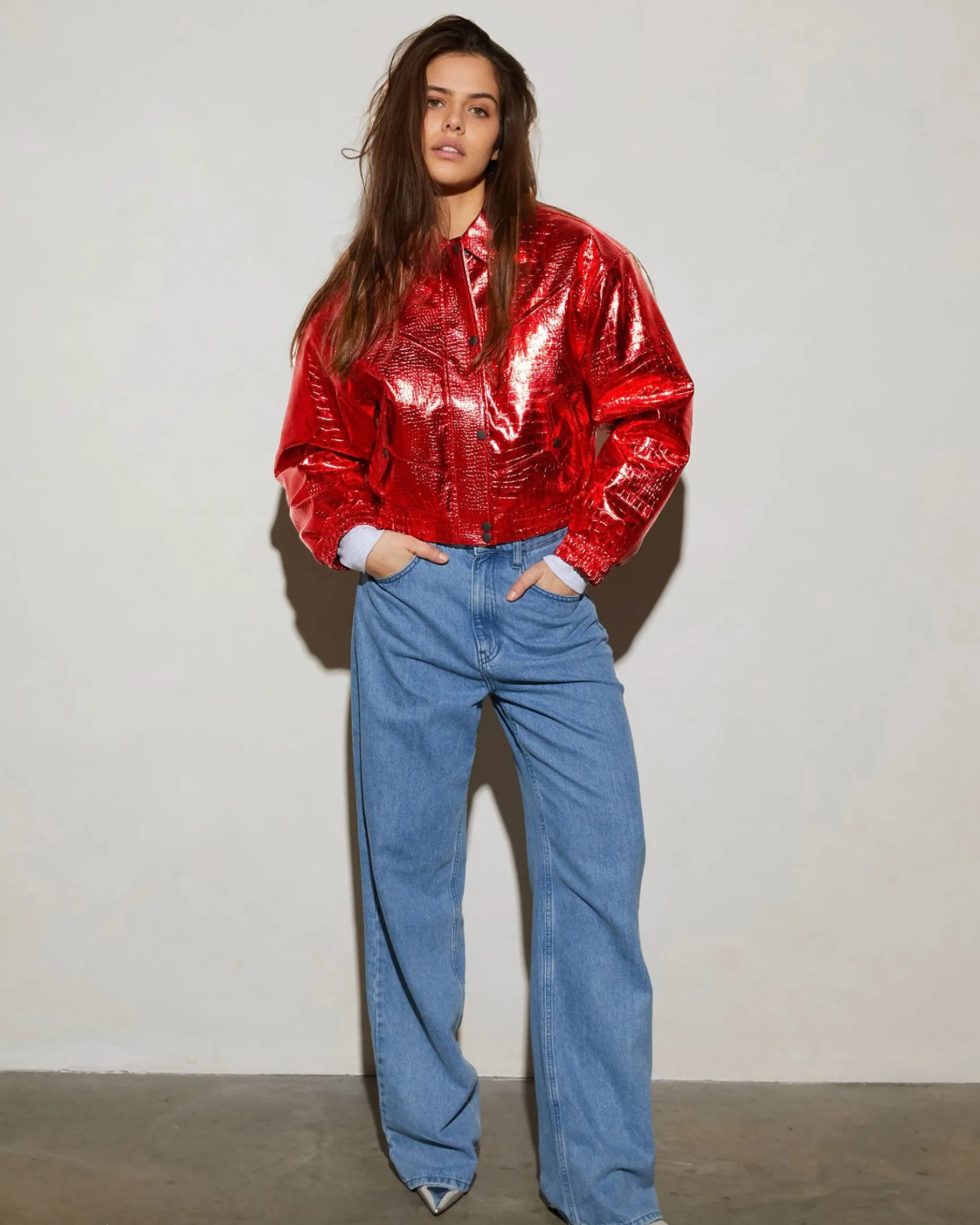 Snake Bomber Jacket | Red