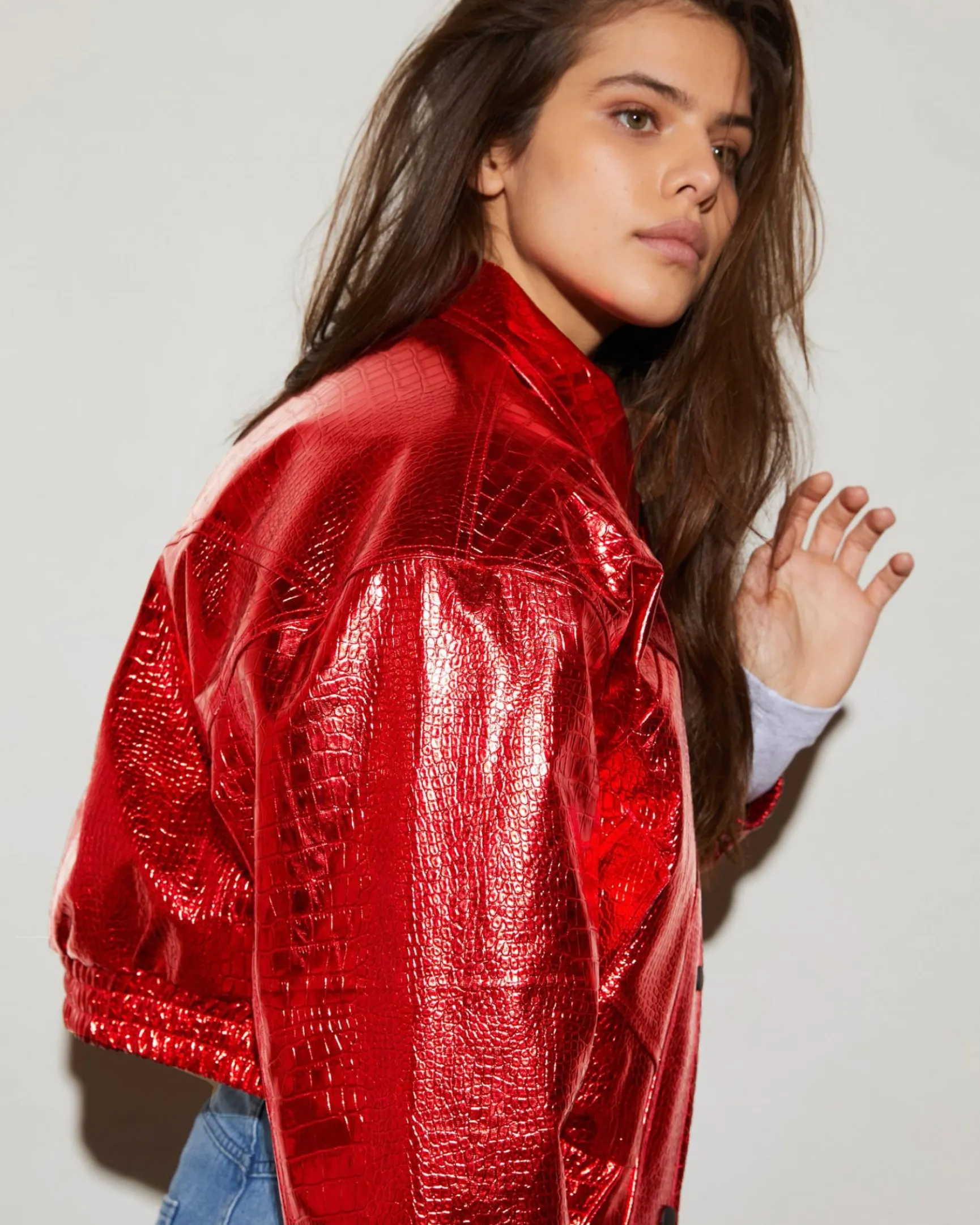 Snake Bomber Jacket | Red